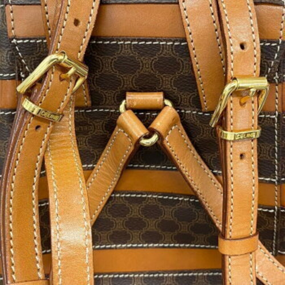Celine Brown Macadam Border Backpack - Picture 8 of 8